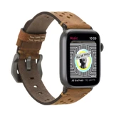 Apple Watch Uyumlu Deri Kordon Vigo 42-44-45mm G19 Taba - 1