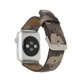 Apple Watch Uyumlu Deri Kordon 42-44-45mm Kamuflaj Bej thumbnail 2