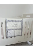 Ege Home cepli bebek beşik organizer düzenleyici gri fil nakışlı - 2