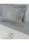 Ege Home Deluxe bebek nevresim takımı %100 pamuklu gri sallanan at nakışlı thumbnail 2