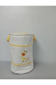 Ege Home Zürafa Nakışlı Bebek Çocuk Oyuncak Kirli Çamaşır Sepeti Sarı thumbnail 1