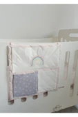 cepli bebek beşik organizer düzenleyici pudra gökkuşağı nakışlı - 1