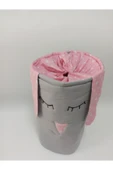 Gri Pembe Yıldız Bebek Çocuk Oyuncak Kirli Çamaşır Sepeti - 2