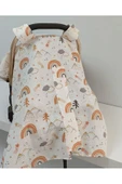 Ege Home Müslin puset örtüsü tarçın gökkuşağı desen - 1