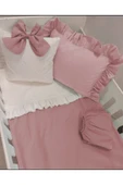 Mia Bebek Nevresim Takımı Koyu Pudra Fırfırlı 100*150 - 1
