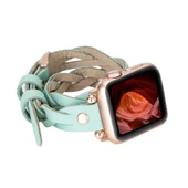 Apple Watch Uyumlu Deri Kordon 38-40-41mm DT RT BRN7 - 1