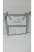 Ege Home cepli bebek beşik organizer düzenleyici gri fil nakışlı - 3