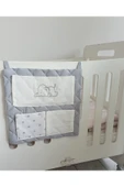 Ege Home cepli bebek beşik organizer düzenleyici gri fil nakışlı - 1
