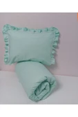 Ege Home Bebek Yorgan Ve Fırfırlı Yastık Kılıfı Seti Mint Yeşili - 1