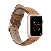 Apple Watch Uyumlu Deri Kordon 42-44-45mm G19 Taba - 1