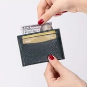 Luxeyuard Deri Kartlık, 5 Adet Kart Bölmesi, Dokulu Siyah thumbnail 2