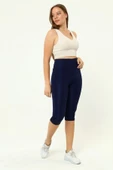 İnce Kapri Tayt Toparlayıcı Yüksel Bel Lacivert Renk - 3