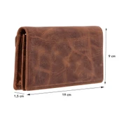 Aura Hakiki Deri, El Yapımı, Telefon Bölmeli, Kadın Cüzdanı, Antik Kahve thumbnail 3