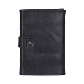 Hakiki Deri, El Yapımı, Saat Kordonu Taşıma Çantası, Kömür Siyah - 5