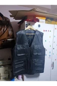 Hakiki Kuzu Derisi Avcı Yeleği siyah renk thumbnail 1