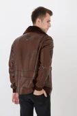 Pilot mont hakiki deri erkek kahve renk thumbnail 5