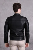 Motorcu Tarzı Mont Spor Kesim Siyah Renk thumbnail 4