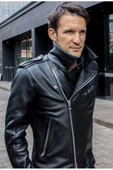 Dana Derisi kalın biker mont motorcu - 2