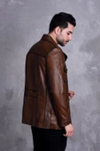 Uzun Italyan Yak Dar Kesim Hakiki Deri Ceket thumbnail 5