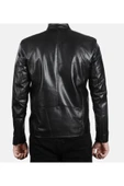 Prof Model Hakiki Kuzu Derisi Zik Çapraz Kapama Fermuarlı Spor Mont - 2