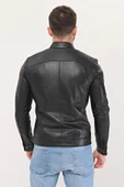 Hakiki Deri Siyah Düz Ceket - 2