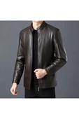 Tüylü Hakiki Deri Ceket Erkek Dar Kesim - 2