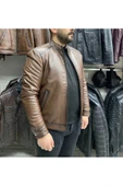 Spor Ceket Hakiki Deri Slim Fit ,Gündelik,Mevsimlik - 1