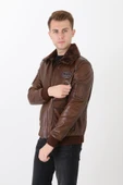 Pilot mont hakiki deri erkek kahve renk thumbnail 3