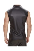 Deri Dik Yaka Sıfır kollu yelek - 3