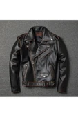 Eskitme Biker mont Hakiki deri - 1