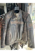 Vintage Tarz Hakiki Deri Motosiklet Montlar, Koyun Derisi, Eskitme Tasarım, Orta Kalınlık - 1