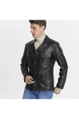 Hakiki Deri Ceket Siyah Renk - 1