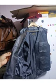 Hakiki Kuzu Derisi Avcı Yeleği siyah renk thumbnail 5