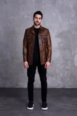 Uzun Italyan Yak Dar Kesim Hakiki Deri Ceket thumbnail 2