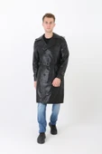 Hakiki deri erkek pardesü siyah renk - 6