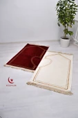Çiftlere Özel Kalpli Seccade -Eşli Çift Seccade - 9