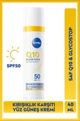 NIVEA Q10 SPF50 Yüksek Güneş Koruyucu Kırışıklık Karşıtı Yüz Güneş Kremi 40ml, Makyaj Bazı - 1