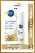 NIVEA SUN SPF50 Primer Güneş Koruyucu Nemlendirici Makyaj Bazı 30ml, Hyaluron, Antioksidan - 1