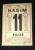 11 KASIM 1979 PAZAR Büyük Saatli Maarif Takvimi YAPRAĞI (Sahafiye Kitap) - 1