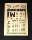 17 EKİM 1986 CUMA İMAM-HATİP TAKVİMİ YAPRAĞI (Sahafiye Kitap) - 1