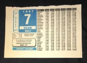 7 OCAK 1997 SALI HİCRET TAKVİMİ YAPRAĞI (Sahafiye Kitap) - 1