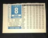 8 OCAK 1997 ÇARŞAMBA HİCRET TAKVİMİ YAPRAĞI (Sahafiye Kitap) - 1