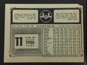 11 OCAK 1980 CUMA Takvim YAPRAĞI (Sahafiye Kitap) - 1