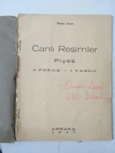 CANLI RESİMLER 3 Perde - 1 Tablo ( PİYES ) - 1937 Baskı (Sahafiye Kitap) - 2