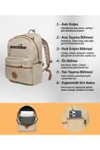 NPO nJoy 16" Unisex Notebook & Günlük Sırt Çantası Krem NJ01CR Krem - 6