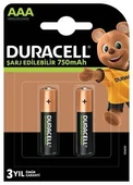 Duracell Şarj Edilebilir Pil 2'Li AAA 750 mAh - 1