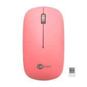 LENOVO LECOO USB OPTİK KABLOSUZ MOUSE PEMBE WS214-P - 1