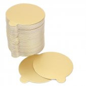 Turta Mendili / Pasta Altlığı Gold -Altın Düz Kenarlı Kalın Yuvarlak 28 cm 10 adet - 1