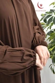 Medine İpeği Kendinden Şallı Ferace - 4