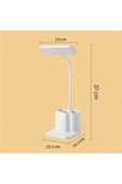 Şarjlı Masa Lambası 3 Renk Dokunmatik Telefon Standlı Kademeli Ders Çalışma Okuma Işığı Gece Lambası A35 - 3